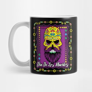 Sugar Skull Beard Yellow Day of The Dead Mug